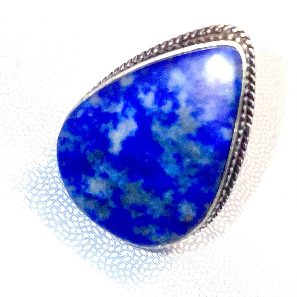 Lapis Lazuli Gemstone handmade 925 Sterling Silver Ring Size 8